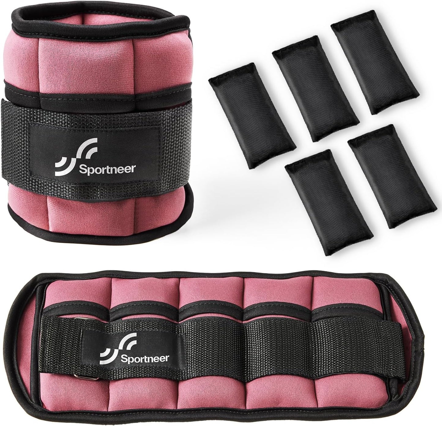 Sportneer Adjustable Ankle Weights 1 Pair 2 4 6 8 10 Lbs Leg Weight Straps for Women Men, Weighted Ankle Weights Set for Gym,Fitness, Workout,Walking, Jogging,1-5 lbs Each Ankle, 1 Pair 2-10 lbs