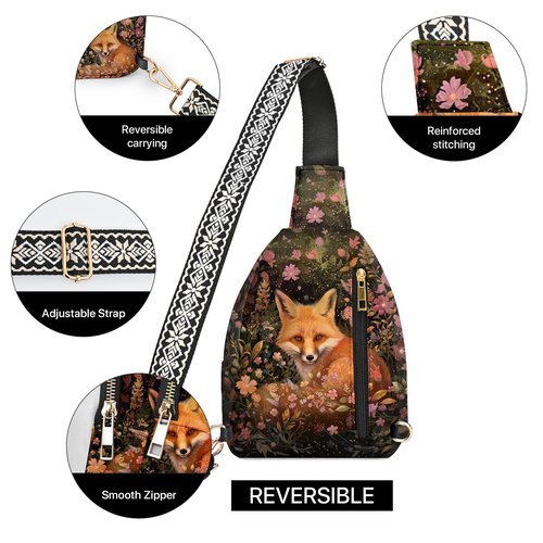 opshksog Animal Small Sling Bag for Women Leather Crossbody Bags Sling Backpack for Outdoor Travel