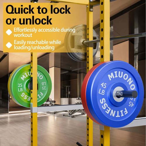 MIUONO Weight Plate Holder, Weight Plate Rack Storage for 2X2 Power Rack Attachments, Extended Version Hang More 2" Weight Plates (1 Pair)