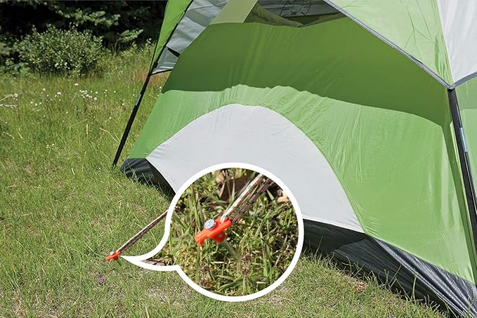 ABCCANOPY Tent Stakes 16" Camping Tent Stakes, 10pc-Pack (Orange)