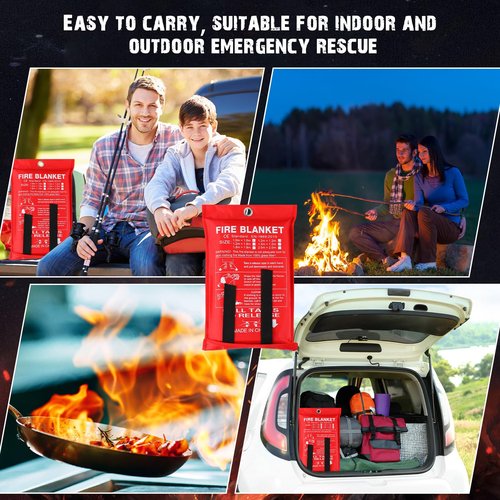 Moukeren 20 Pack Fire Blanket Fire Emergency Blankets for Home Kitchen, Survival Safety Flame Suppression Blanket Fiberglass Fireproof Blanket Flame Retardant Blanket for Fireplace Car Office Camping