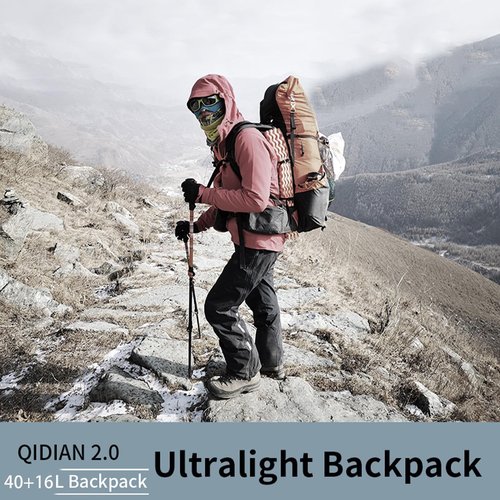 windhike 3F UL GEAR 56L Internal Frame Hiking Backpack, Lightweight Breathable Pack-Fix Trekking Poles & Moisture-proof Pads for Backpacking (Grey)