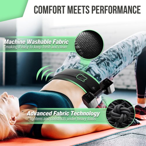 FitnessX Premium Hip Thrust Belt for Dumbbells Heavy, Hip Thrust Band for Weights, Glutes, Booty Belt Ideal for Workout, Weighted Belt for Women, Dumbbell Strap for Hip Thruster, Waist Weight Belt