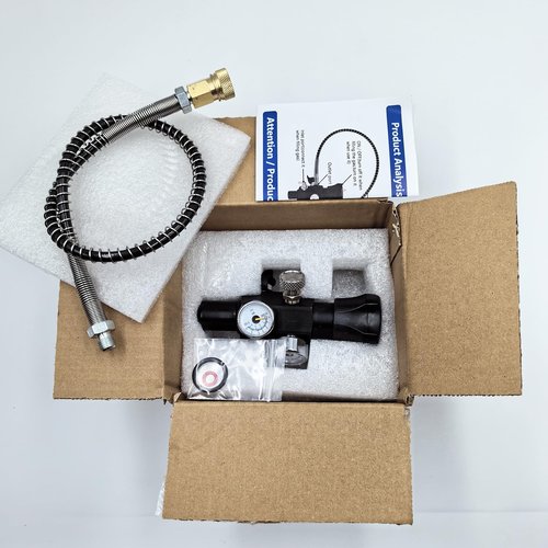 Aopkeo 4500Psi 300Bar Fill Station Charging Valve Dual Gauge with 24" Inch High Pressure Hose (5/8"-18UNF)