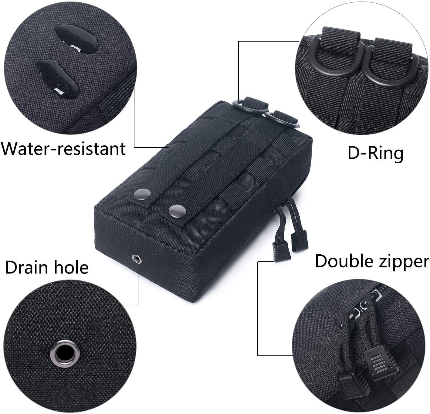 Tacticool 2 Pack Molle Pouches - Tactical Compact Water-Resistant EDC Pouch