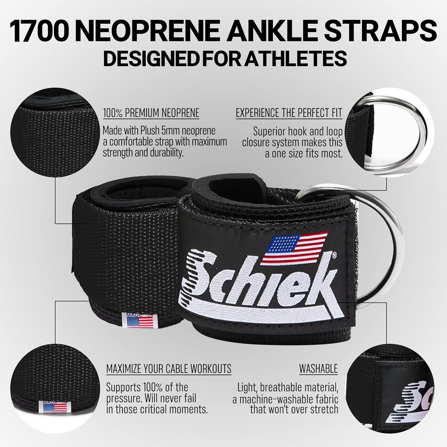 Schiek Sports Model 1700 Neoprene Ankle Straps