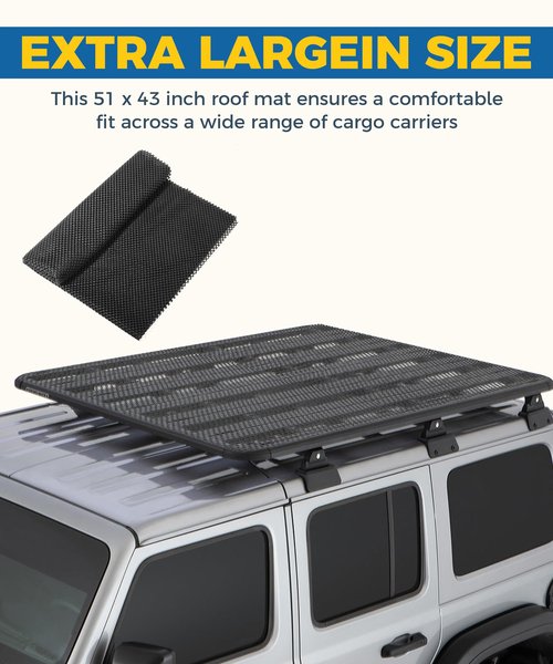 UBOG Roof Rack Pads,Rooftop Cargo Bag Mat,Car Accessories Roof Cargo Bag Protective Mat,Roof Mat Car Skid Proof Mat,Universal Roof Rack Pad for Protection from Car Roof Racks,Fits Most Vehicles