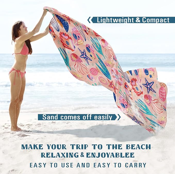 Beach Blanket Sandproof Waterproof 78''×110'' 1-7Adults Oversized,Compact Lightweight Durable Beach Mat for Travel Camping Hiking Picnic Blanket