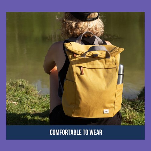 ORI LONDON Rolltop Backpack - Medium Travel Backpack with Lots of Pockets for Men & Women - The Finchley, Carbon