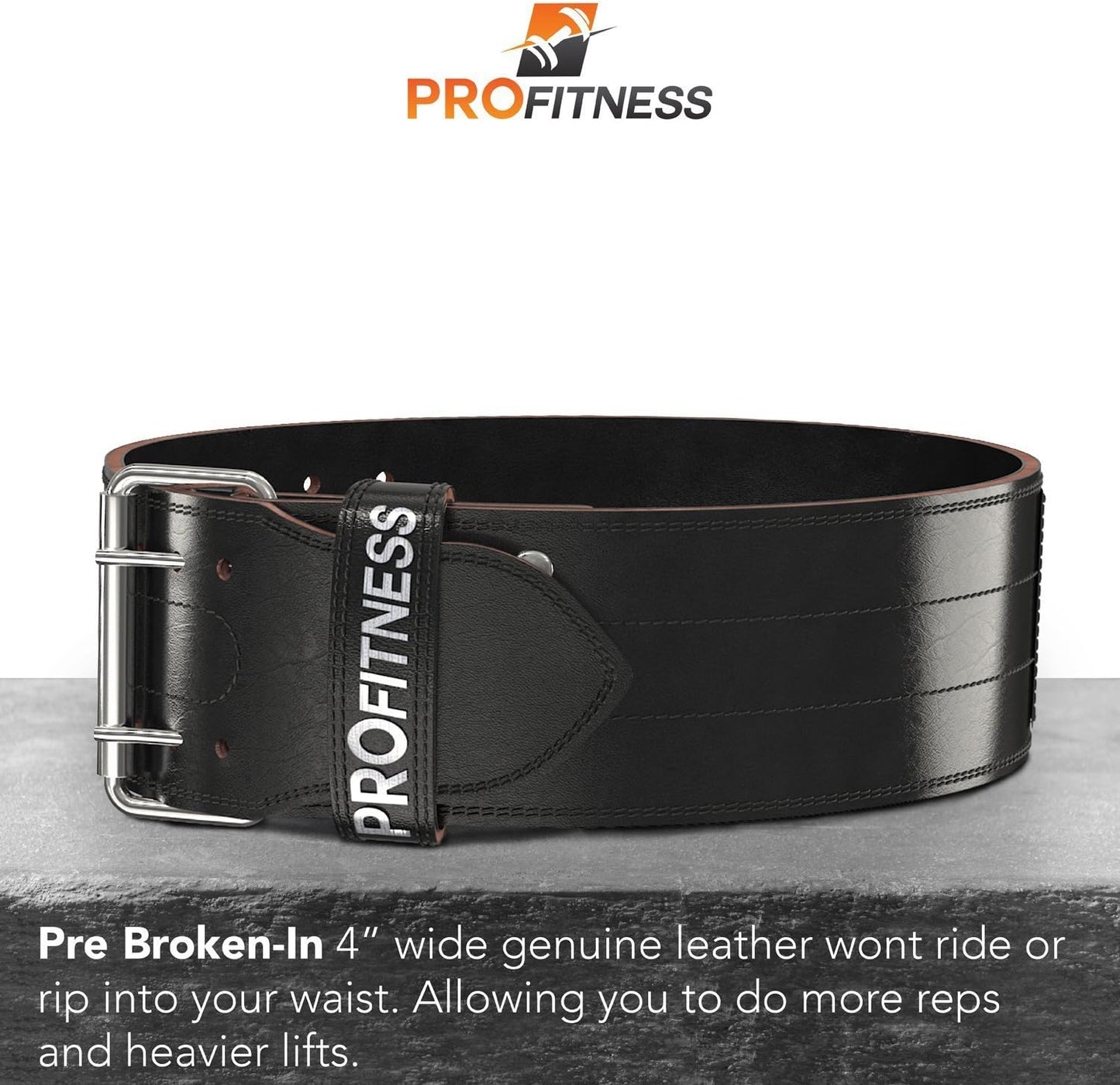 Weight Lifting Belt (4 Inch Wide) – Genuine Leather Workout Belt for Men & Women - Great for Weightlifting on Squats, Deadlift, Cross Training and Gym Workouts - Back Support and Injury Prevention