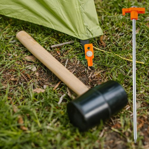 Neehows 20 Pcs Tent Stakes Heavy Duty Ground Stake for Camping, 10 Inch Galvanized Non-Rust Metal Tent Pegs Tent Spikes Yard Stakes for Outdoor Canopy Garden Hiking -Orange