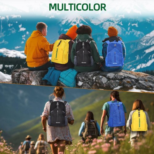 Monaker Ultralight 20L Foldable Backpack, Multi-Pocket Design, Compact to Palm-Sized, Ideal for Hiking, Travel & Daily Use