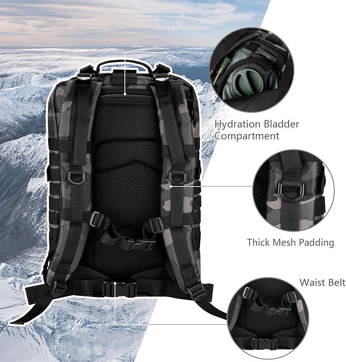 MOLLE Assault Pack, Tactical Backpack Military Army Camping Rucksack, 3-Day Pack