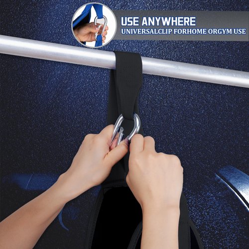 Hanging Ab Straps For Pull Up Bar, Exercise Equipment For Rip Resistant And Padded Arm Support For Ab Workout, Ab Sling Straps For Knee & Leg Raises, For Men And Women (Black)