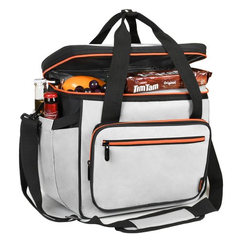 Tirrinia Insulated Cooler Bag-24 Cans Portable Collapsible Soft Sided Ice Chest, Leak-Proof with Zipper Cooler Box for Beach, Drink, Travel, Camping, Picnic