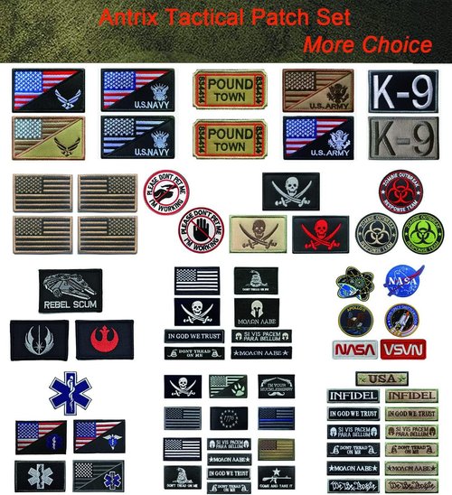 Antrix 45x30 inches Tactical Patch Display Panel Holder Board Wall Organizer for Tactical Military Army Combat Moral Airsoft Uniform Hook and Loop Emblem Patches