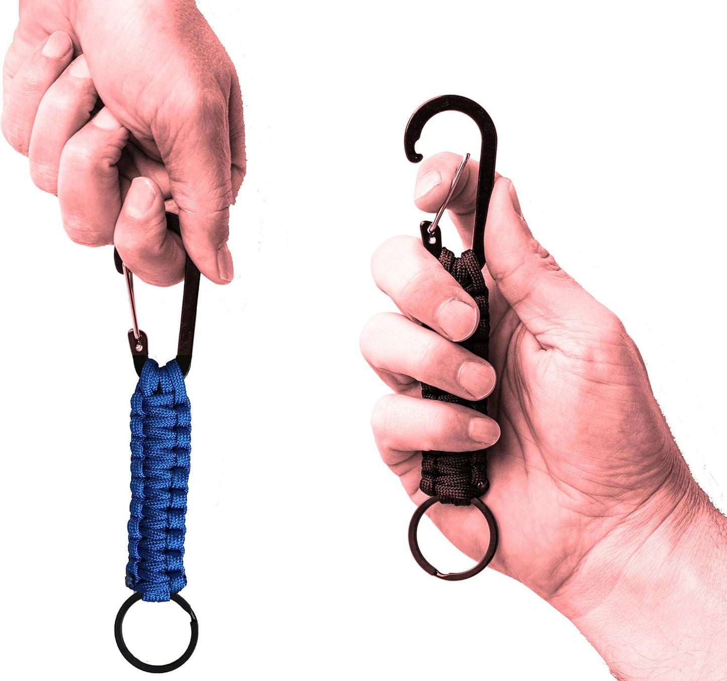Paracord Lanyard Keychain with Carabiner Hook and Key ring