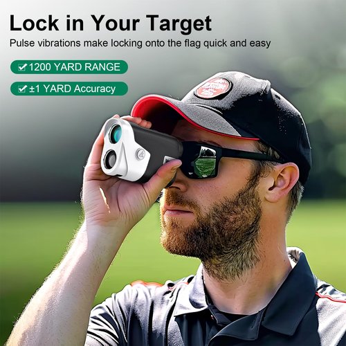Veetop Golf Rangefinder with Slope Switch,1200 Yards & 7X Magnification,Flag Pole Locking,Slope Measurement, Magnetic Mount,Fast Focus Laser Range Finder for Precise Distance Measurement