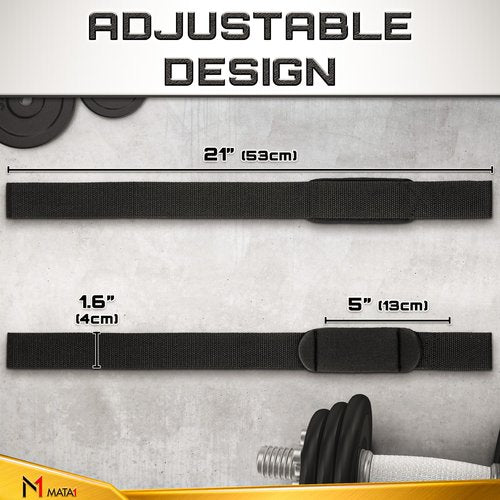 Wrist Straps for Weight Lifting (1 Pair, Black), Premium Hand Grips for Bodybuilding, Deadlifts & Intense Gym Workouts, Padded Wrist Support for Ultimate Grip Strength by Mata1-USA
