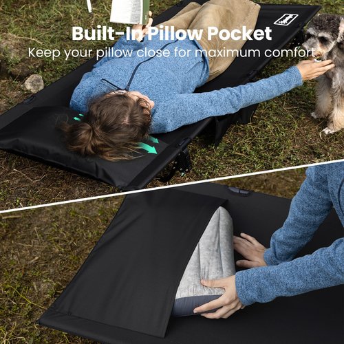 OuterSpa Portable Camping Cot, Sleeping Cots for Adults, Ultralight Backpacking Cot, Compact, Collapsible, Easy Set-Up, Supports 500lbs, Lightweight Camp Cot for Adults, Camping, Outdoors and Home