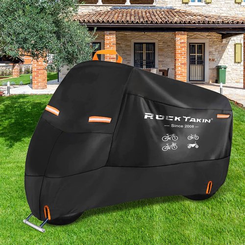 Bike Cover for 2 or 3 Bikes Outdoor Waterproof, 300D Oxford Heavy Duty Bicycle Cover Rain Dust UV Wind Proof Bike Tarp with Reflective Strips Storage Bag for Mountain Road Electric Bike