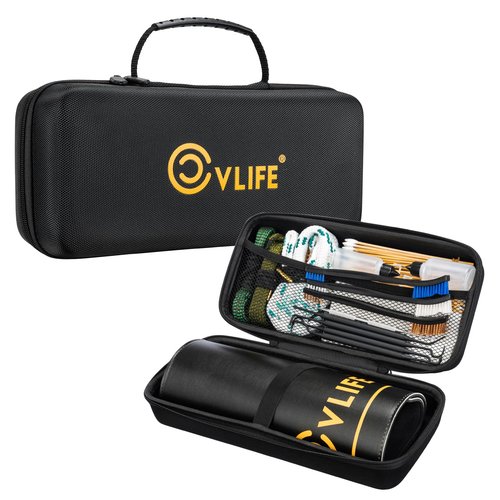CVLIFE Gun Cleaning Kit for 9mm .223/5.56mm 12GA .38 & .357 Cal, Gun Cleaning Supplies with Bore Cleaner, Gun Cleaning Mat, Patches, Swabs, Gun Brushes, Cleaning Pick, Oil Bottle