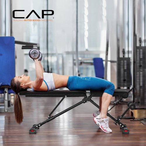 CAP Barbell Foldable Adjustable Weight Bench – Durable, Space-Saving, and Fully Adjustable for the Ultimate Home Gym Performance