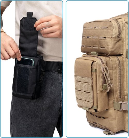 TANSOLE TAN SOLE Molle Pouches for Men EDC Utility Tactical Belt Phone Bag for Molle Plate Carrier Vest Backpack Duty Belt Accessories Multicam Gear Organizer Small Pouch (US-ArmyGreen)