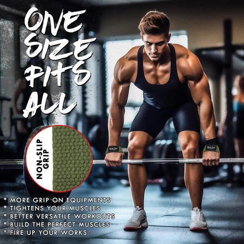 Lifting Wrist Straps for Weightlifting, Weight Lifting Straps Gym Power Workouts Lifting Straps Padded Cotton Men Women Supportive Lift Deadlift Strap (Olive Green)