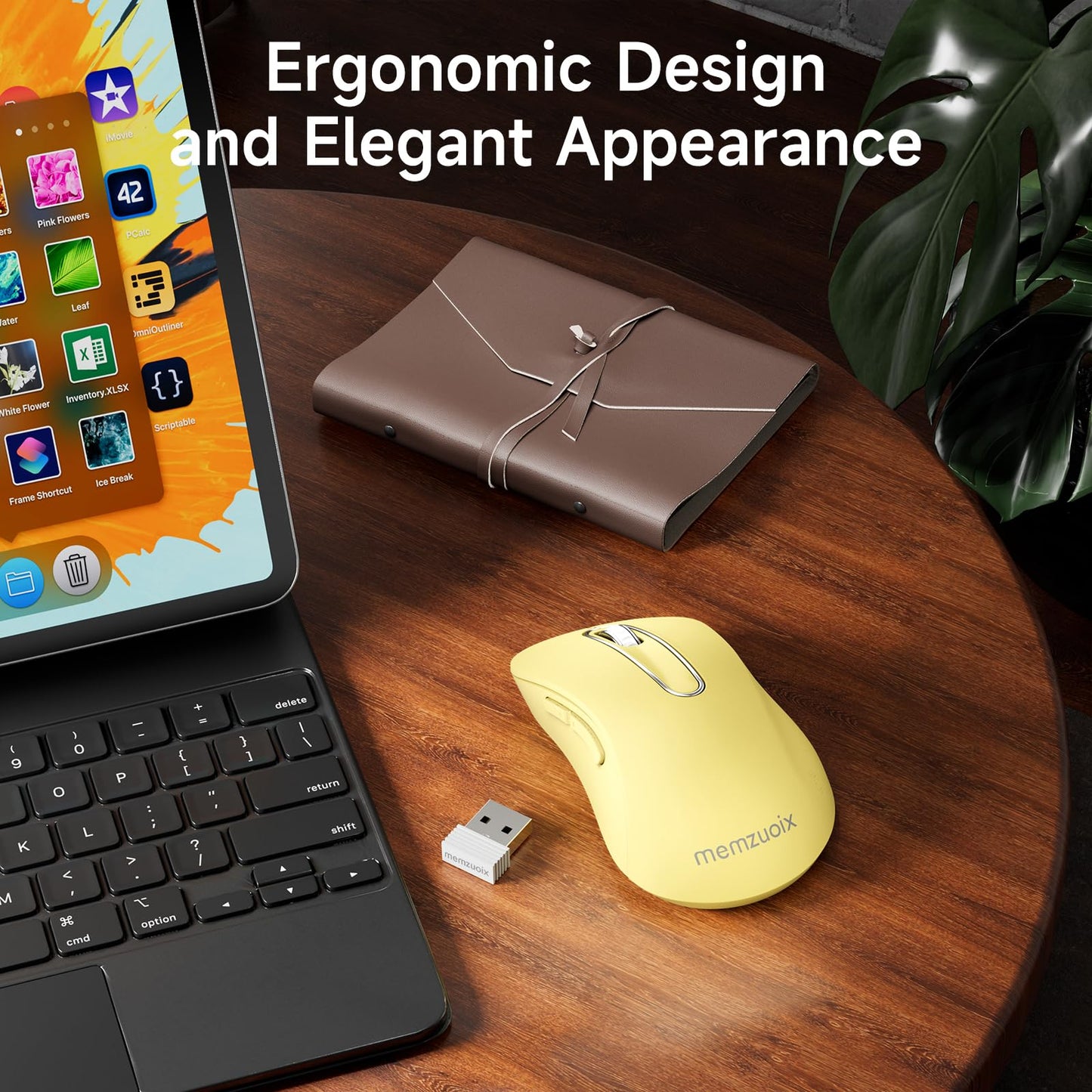 memzuoix 2.4G Wireless Mouse, 1400 DPI Mobile Optical Cordless Mouse with USB Receiver, Portable Computer Mice for Laptop, PC, Desktop, MacBook, 5 Buttons, Red