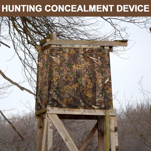Niuyhe 142"x35.5" Hunting Blinds, Deer Hunting Tree Stand Blind Cover, Universal Camo Tripod Deer Stand Accessories for Turkey, Elk, and Moose Hunting, Large Size with Silent Zips and 2 Pocket
