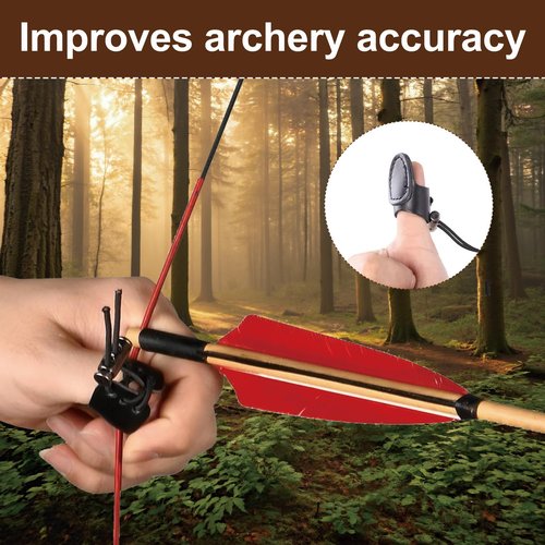 KURUGEILI Soft Leather Archery Thumb Ring Thumb Thumb Guard for Traditional Bow Thumb Protector Guard for Mongolian Reurve Bow Finger Tab Shooting Glove