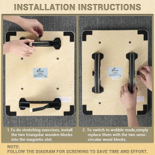 Sportneer Balance Board Bundle with Adjustable 2-in-1 Slant Board