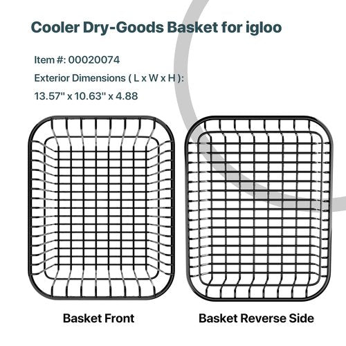 Dry Goods Wire Basket Replacement for Coolers, Compatible with Igloo 70/72/94 Qt Models, Cooler Storage Organizer