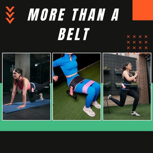 MINGLE Hip Thrust Belt for Dumbbells Heavy & 3 Fabric Resistance Bands for Legs, Hip Thrust Band & Exercise Bands Resistance Set, Booty Sprout with Cloth Resistance Bands for Working Out.