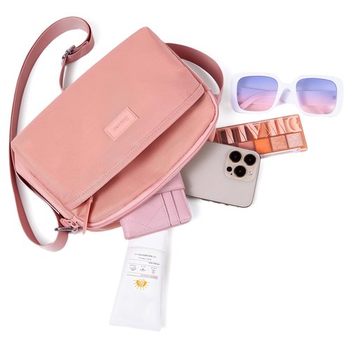 Small Sling Backpack Crossbody Sling Bag for Women, Chest Daypack Fanny Pack Cross Body Bag for Outdoors Hiking Traveling - Pink
