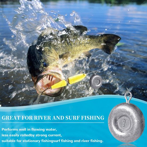 24pcs Sinkers Fishing Weights Coin Disc Sinker Fishing Sinkers Weights for Saltwater Trolling Catfishing Weight Sinker Fishing Tackle Gear (A-1oz-24pack)
