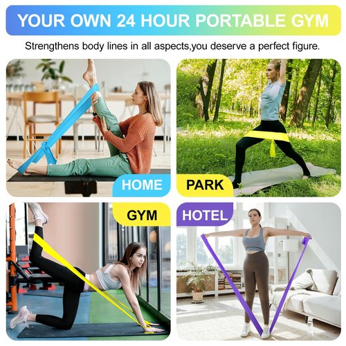 Resistance Bands, Exercise Bands for Physical Therapy, Elastic Bands for Home Exercise, Resistance Band for Physical Therapy, Stretch, Recovery, Pilates, Strength Training and Yoga Starter Set
