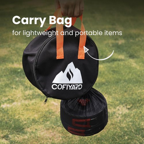 Cofiyard Propane 2 Burner Camping Stove with Camping Cookware, Outdoor Folding Propane Gas Stove, Camp Portable Stove and Camping Cooking Set, With 17,000 Total BTUs for BBQ, Tailgating, Camping