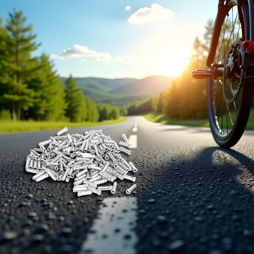 100Pcs Silver Brake Cable End Cap Crimps Ferrules Caps Road Mountain Bicycles Brake Cable Cap End Tip Easy to Use Mountain Road Brake Cable End Tip Cycling Parts and Components