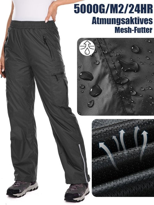 Women's Rain Pants Waterproof Hiking Pants Windproof Lightweight Over Pants Outdoor for Golf Fishing Cycling #2089-Black-M