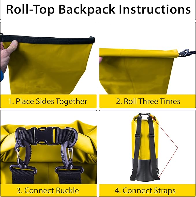 Malo’o 30L Heavy Duty 100% Waterproof Roll-Top Dry Bag Backpack – Keeps Gear Dry for Fishing, Rafting, Kayaking, Beach, Boating, Hiking, and Camping - Travel Safe - Easy To Use Dry Bag Backpack