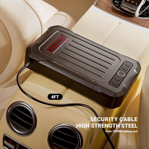 Fingerprint Pistol Safe Portable Gun Safe with Keys Quick Access Smart Biometric Handgun Safe, Keypad for Cars Travel Nightstand Bedside, Aluminum 20002-AF