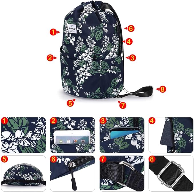 XEYOU Drawstring Sports Backpack Lightweight Gym Yoga Sackpack Shoulder Rucksack Casual Outdoor Daypack for Women and Men
