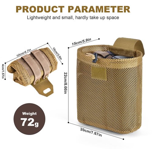 Tactical Molle Dump Pouch Foldable Mag-Net Drawstring Recycle Pouch Recovery Tool Pack for Molle Belt Tactical Vest Backpack +50ft Paracord for Survival Paracord Survival Cord