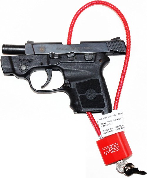 Cable Gun Lock with Key (15") - Keyed Alike - California Approved Safety Device - Secures Pistol, Rifle, Shotgun, Revolver, and Other Firearm Types (1 Pack)