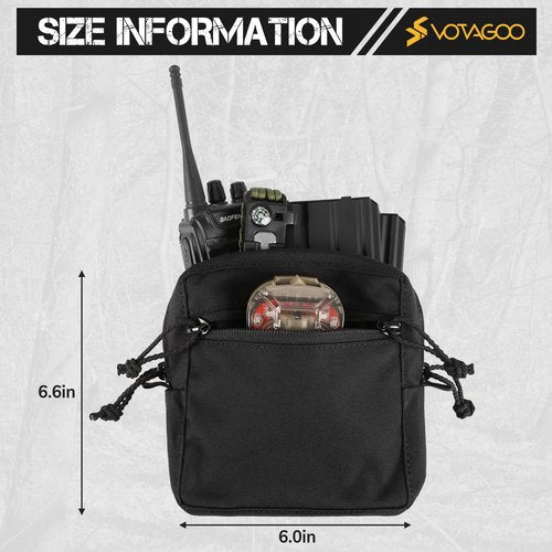 GP Pouch MOLLE General Purpose Admin Pouches Small Utility EDC Pouch with Loop Panel for Tactical Gear Belt as Expanded Storage Bag