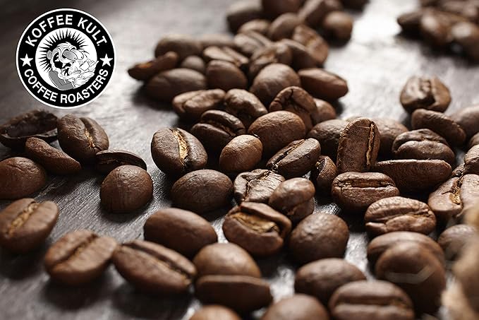 Koffee Kult Thunder Bolt Dark French Roast Whole Bean Coffee Small Batch 100% Arabica Gourmet Blend, Bold and Well Balanced 80oz Resealable Package