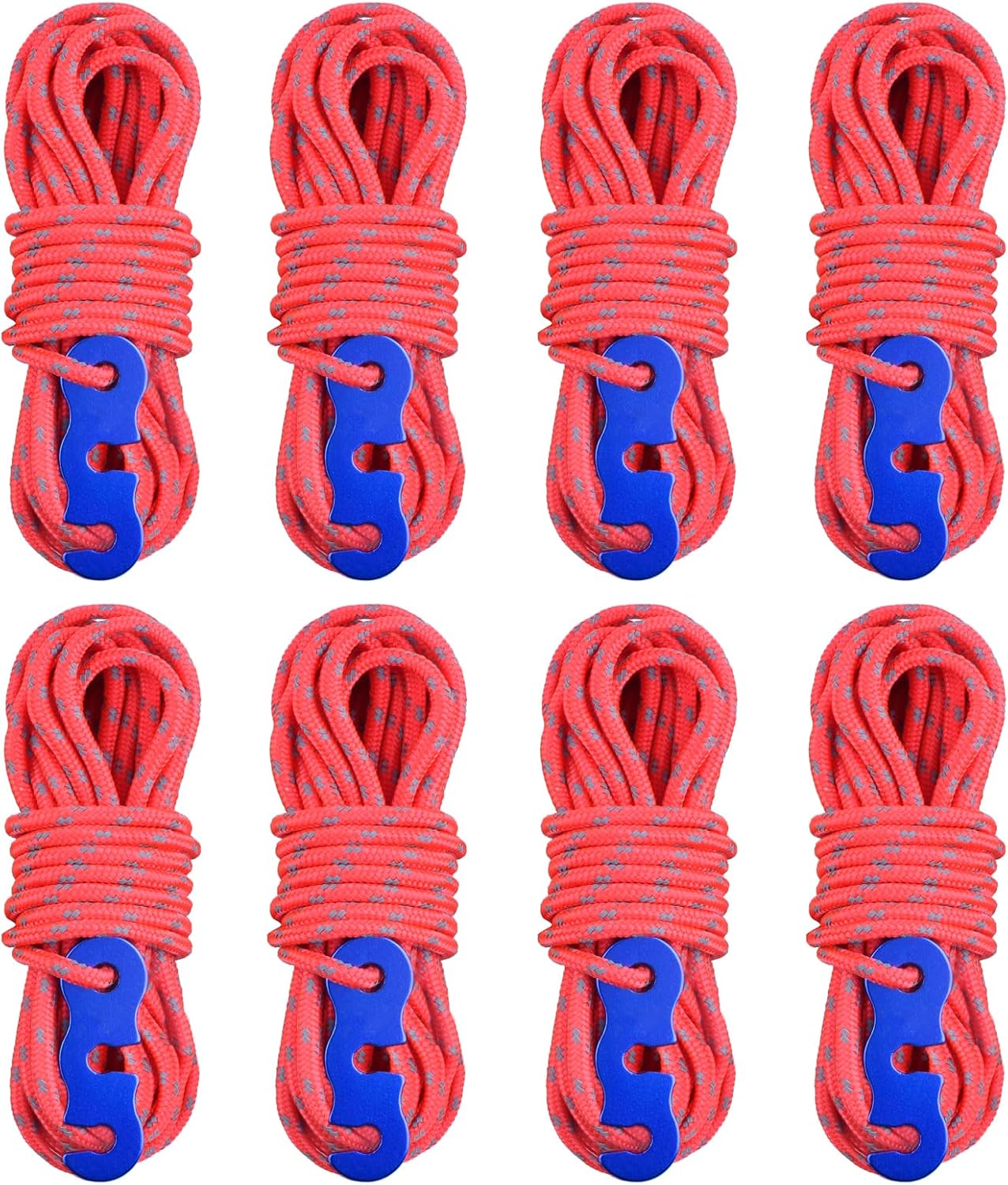 TRIWONDER Reflective Guyline, Tent Cord Nylon Paracord Rope with Guyline Adjuster for Camping Tent, Outdoor Packaging (Black - 4 Pack)