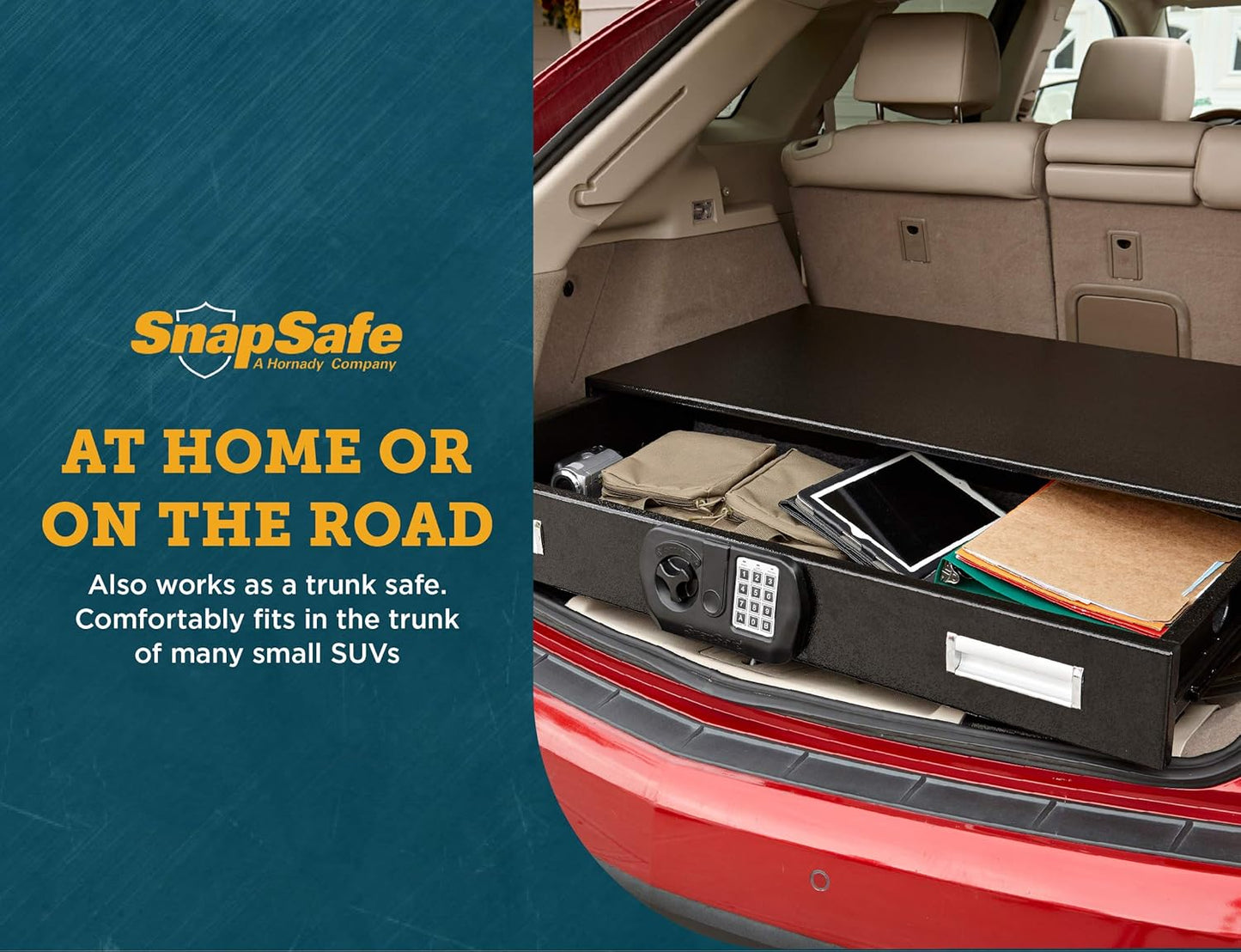 SnapSafe Under Bed Safe, Large – Under Bed Gun Safe for Firearms, Ammunition and Valuables – Fits in Trunk of Small SUVs – Easy Access, Out of Sight, Space Saving – Black, 40 x 6 x 22 Inches